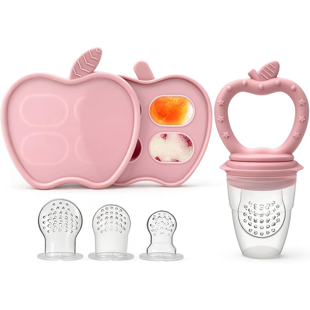 Alimentador para Bebês, Chupeta de Silicone (com Bandeja de Gelo), Adequada para Purê de Frutas e Vegetais, Alimentos Co