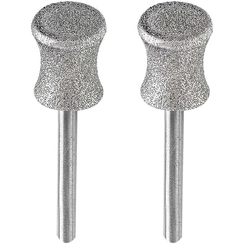 Pontas de esmerilhadeira rotativa de diamante para unhas, 2 peças de cabeças de esmerilhadeira de diamante para Dremel, 