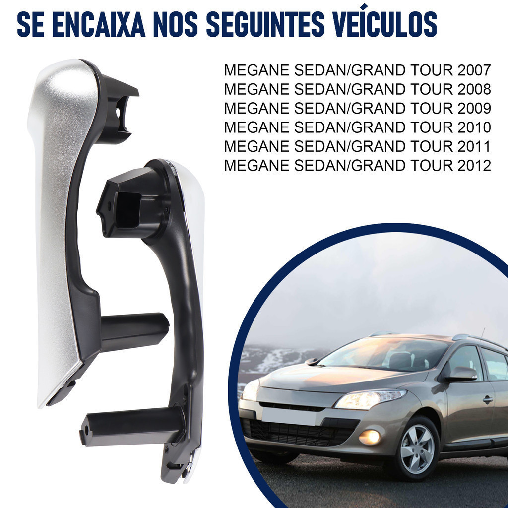 Par Puxador Interno Cromagem Renault Megane Grandtour 2007-2012 · foto 2