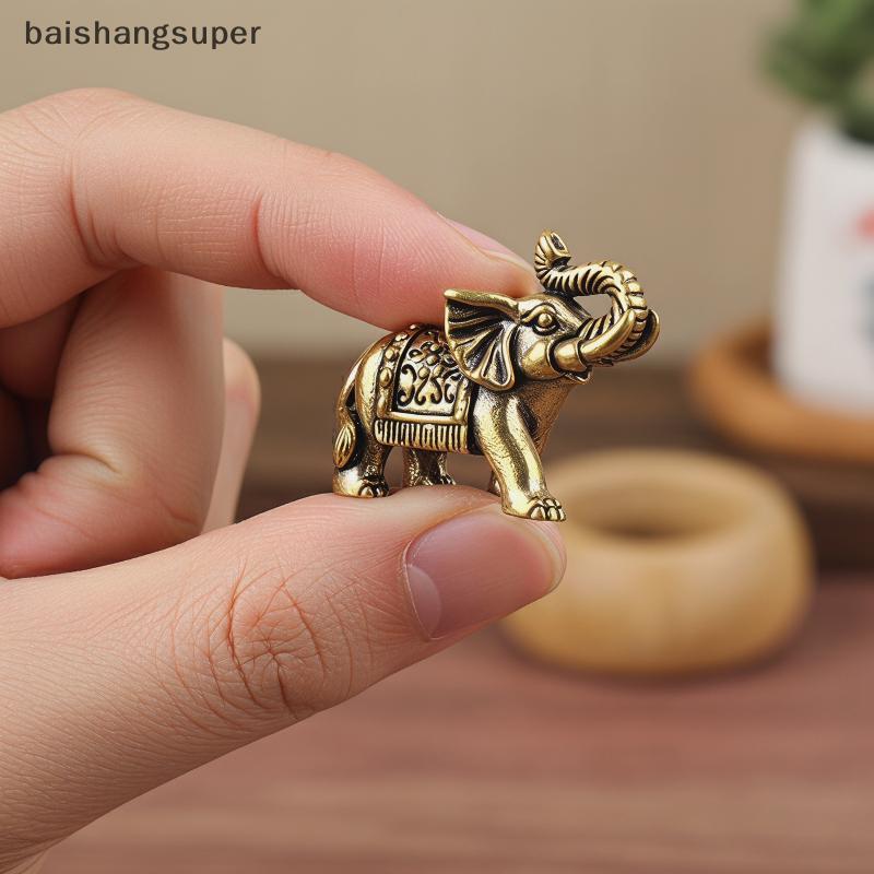 Estatueta Em Miniatura De Elefante De Latão , Estátua De Animal De Bronze Antigo , Estilo Vintage , Decoração De Escritó