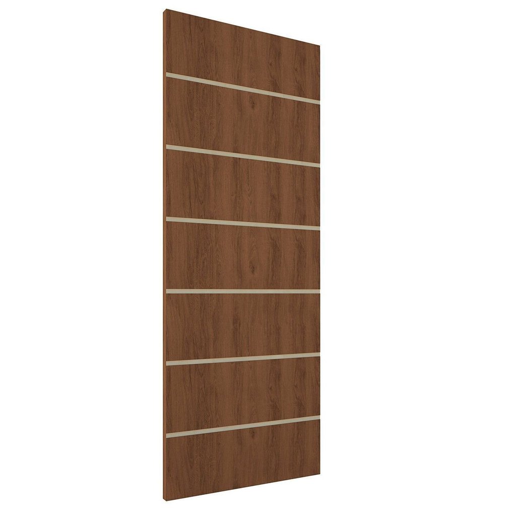 Folha de Porta de Madeira Frisada 210x70 Espessura 3,5cm Valuchi Marrom/Imbuia Imbuia