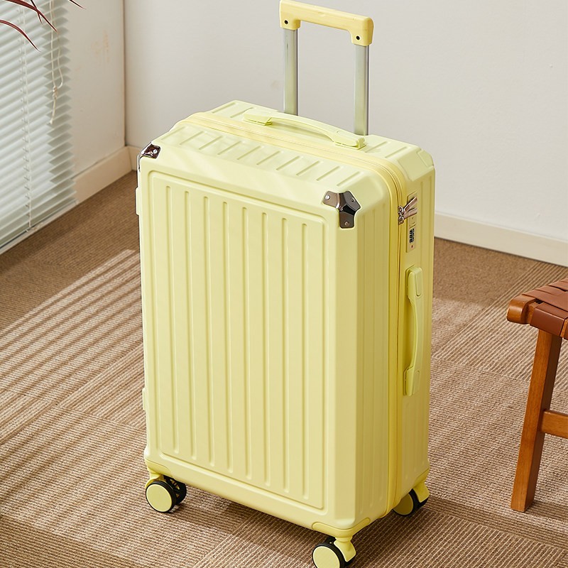Bagagem feminina 2026 novo estilo trole caso embarque 67cm 24 grande capacidade 26 senha de viagem couro bagagem roda si