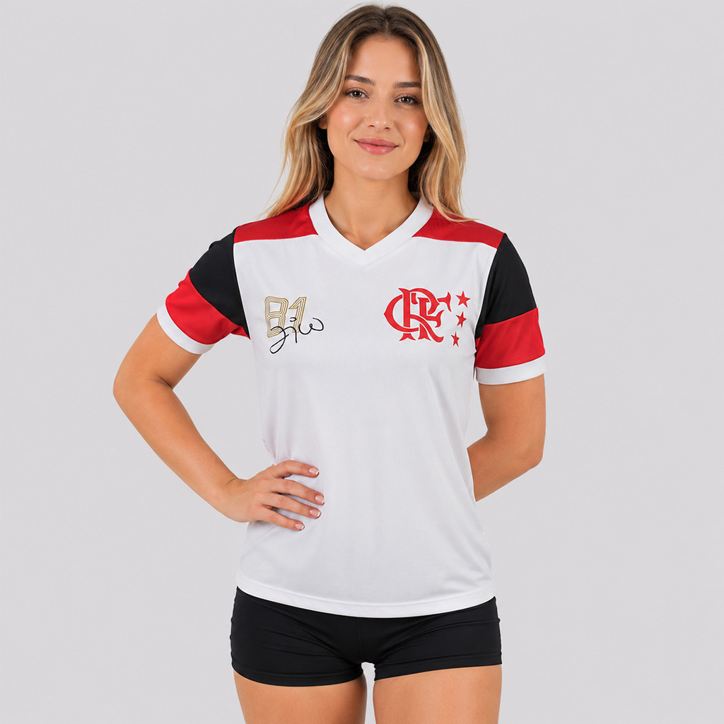 Camisa Flamengo Zico Retrô Premium Feminina
