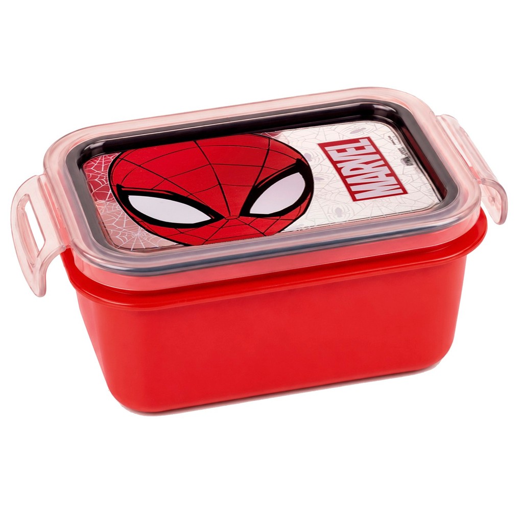 Pote Homem Aranha 850 ml Hermética Marmita Divisória Lancheira Homem Aranha - Plasútil