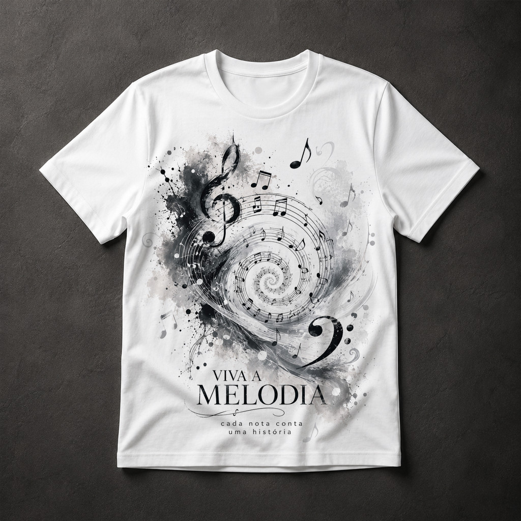 Camiseta Viva a Melodia Cada Nota Conta Uma História Música Notas Musicais
