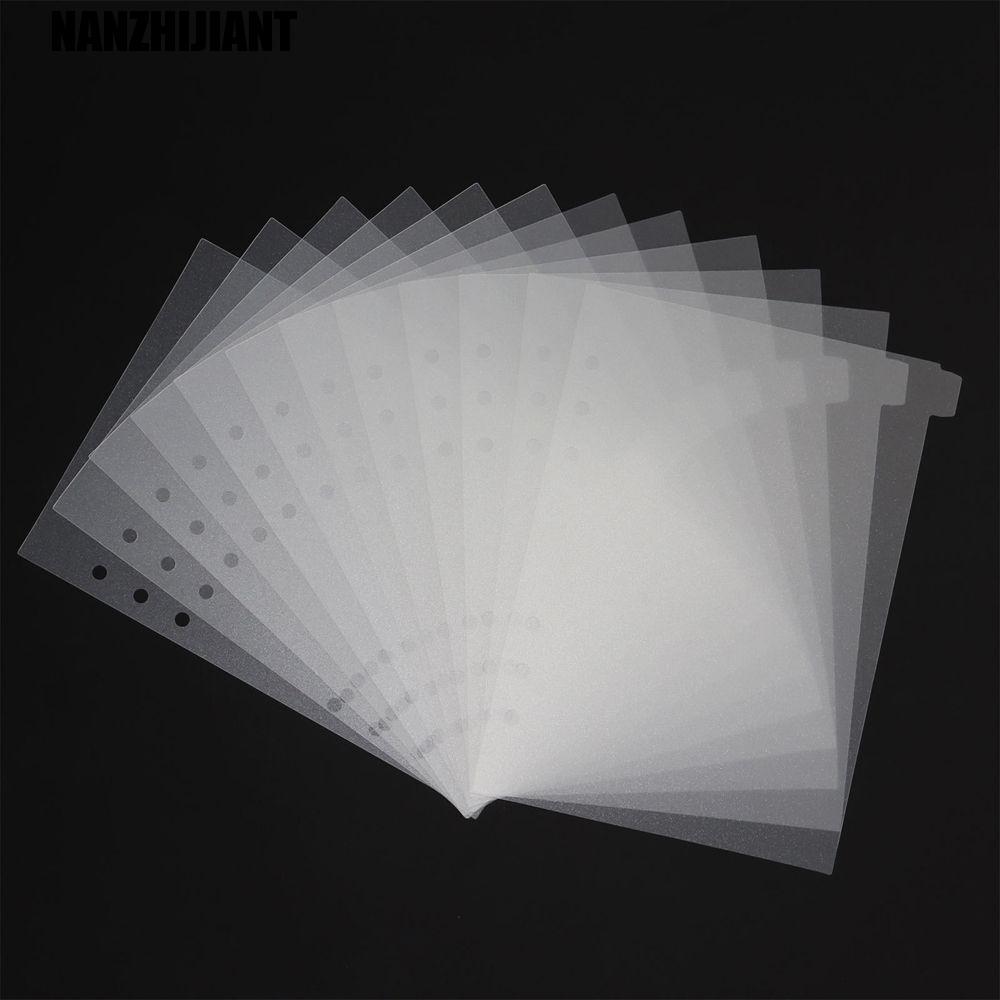 NANZHIJIANT Divisores De Índice De Fichário PVC 6 Unidades/12 Transparentes Para Separador De Notebook A5/A6