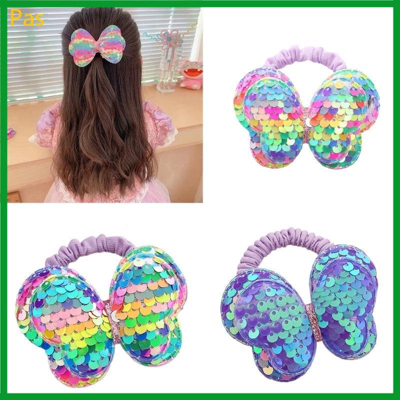 Pas Lantejoulas Borboleta Cabelo Coque Scrunchy Headpiece 2000s Laço De Senhora Cocar