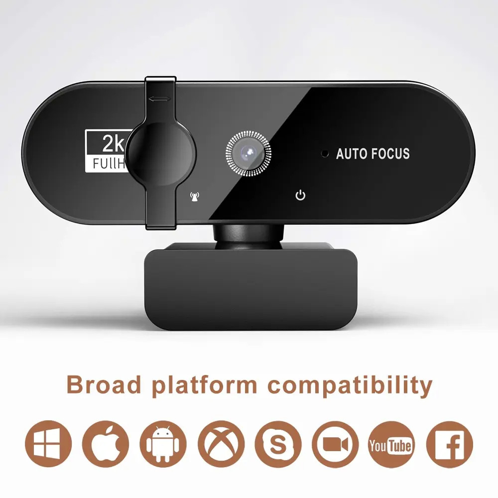 Webcam 4K Com Microfone 30fps USB Web Cam Para Foco Automático PC Laptop Câmera De Gravação De Vídeo