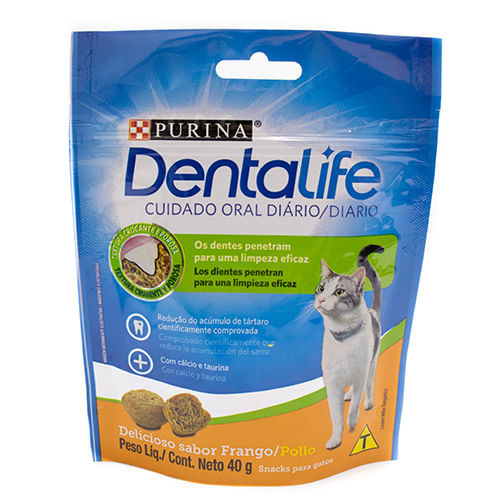 Snack Purina Dentalife para Gatos sabor Frango 40g