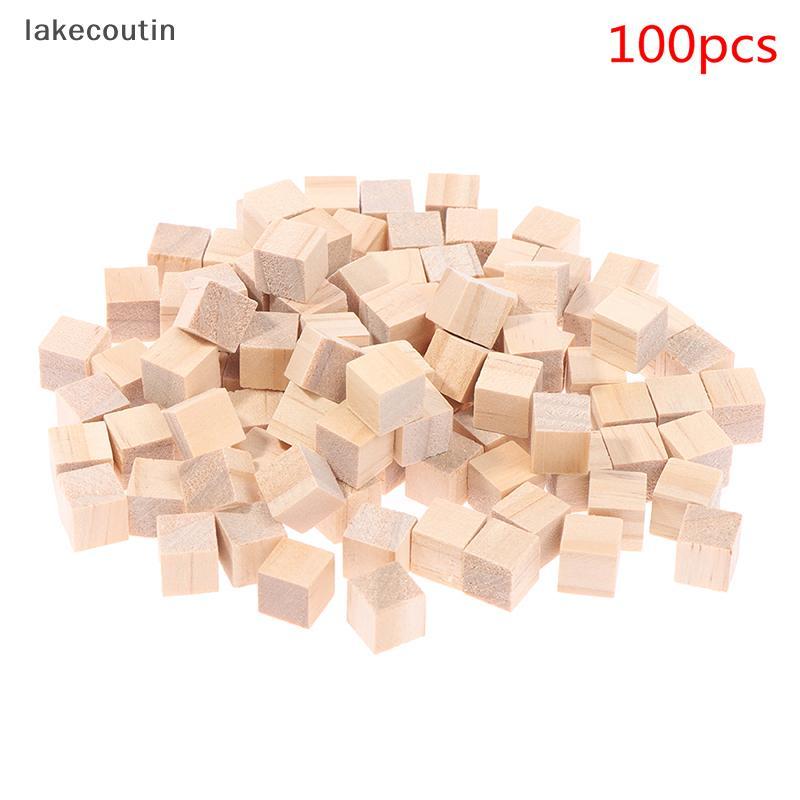 la 100 Peças Inacabadas Em Branco Mini Cubos Sólidos Quadrados De Madeira DIY Para Lata Artesanal
