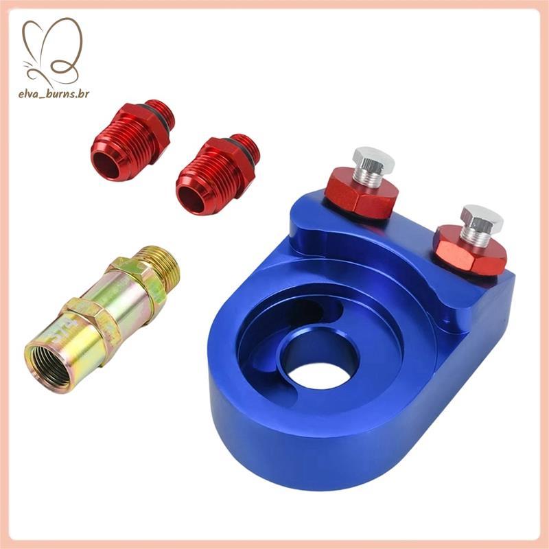 [elva_burns.br] Kit Adaptador Sanduíche De Filtro De Óleo Para Placa Turbo T3 T4 10AN Alumínio