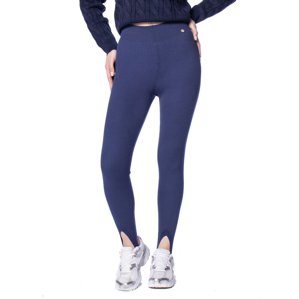 Calça Feminina Biamar Fusô Canelada Com Pezinho Marinho