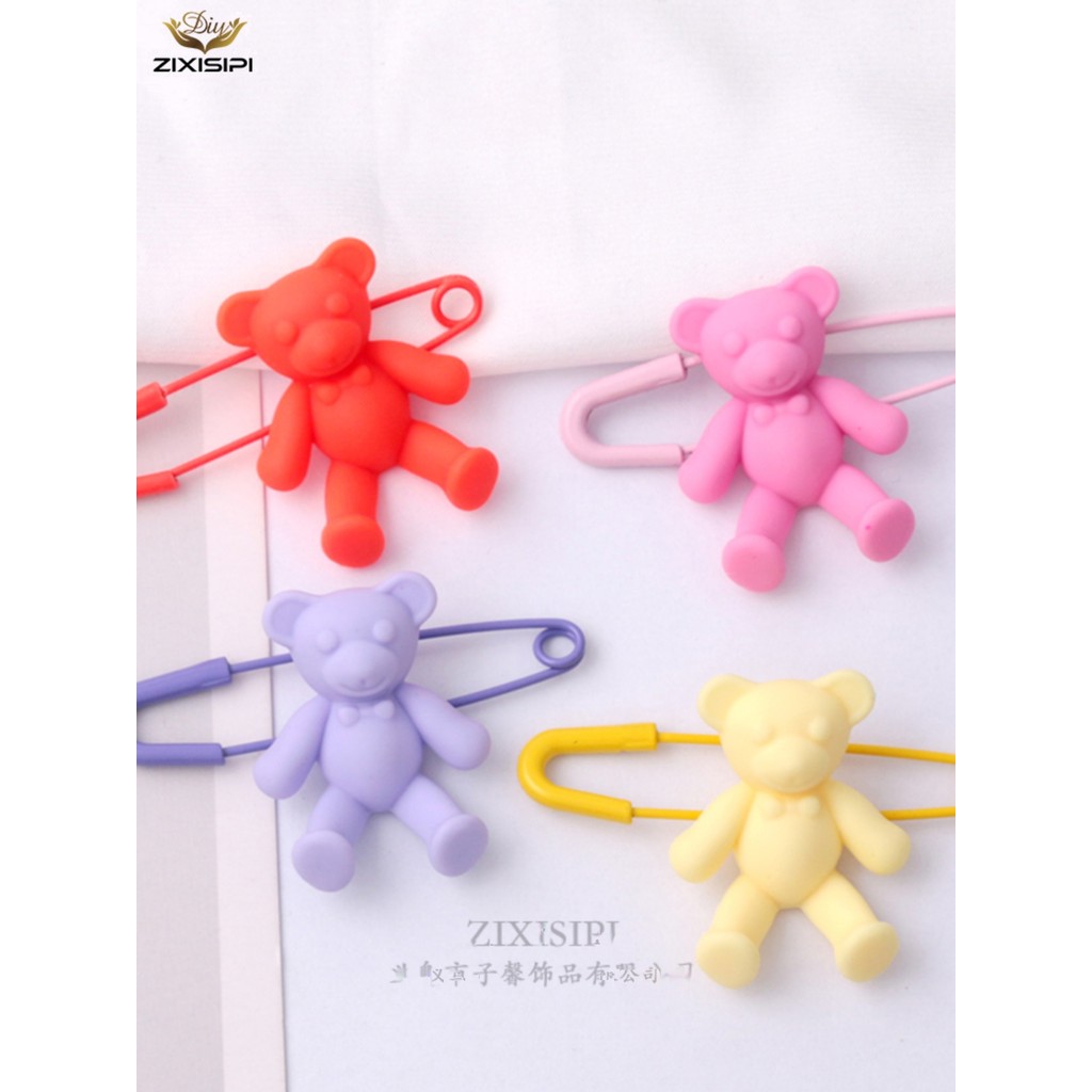 Urso acrílico colorido pino exclusivo na moda meias acessórios de roupas broche pino acessórios