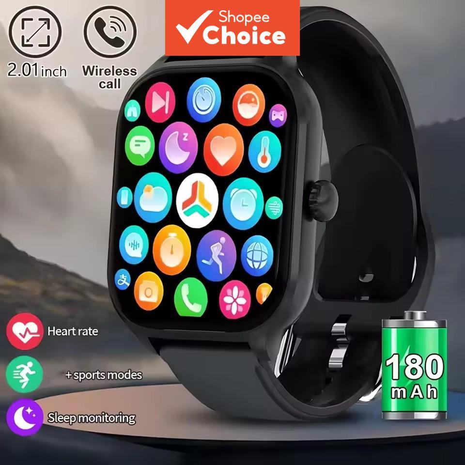 Novo 2.01 Smartwatch Dial Resposta Chamada Monitor De Saúde Monitoramento Do Sono Esportes Relógio Inteligente Masculino
