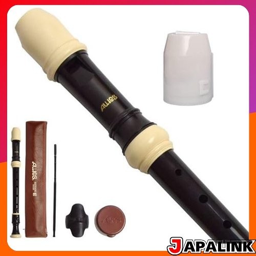 Flauta doce soprano sinfônica AULOS da Toyama Musical Instruments, estilo barroco, 503B(E), com conjunto de tampa antib