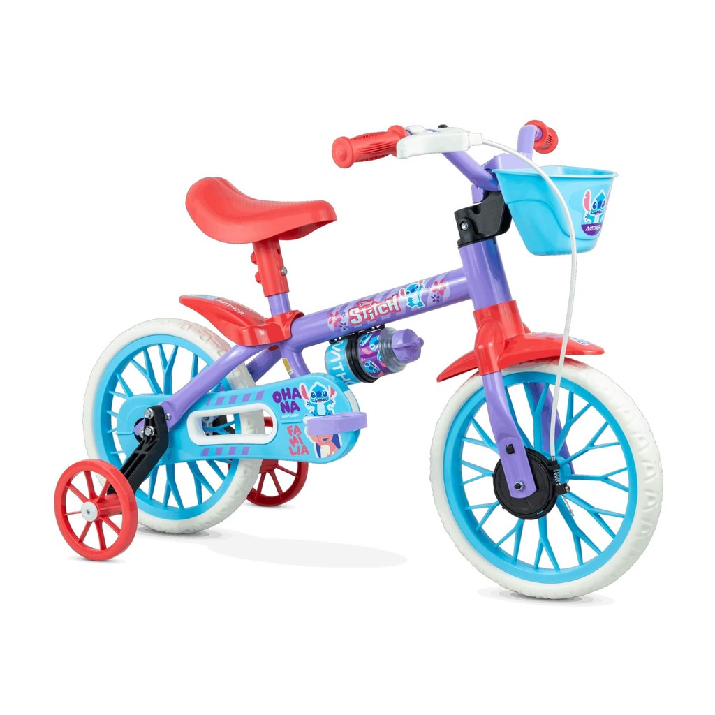 Bicicleta Infantil Aro 12" Stitch Nathor - 101260160004 em Oferta na Shopee