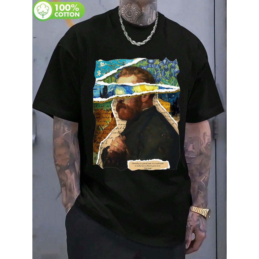 Camiseta Unissex Premium Plus Size Van Gogh Básica Oversized 100% Algodão Confecção Própria Streetwear em Oferta na Shopee