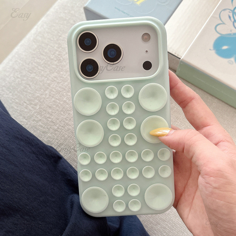 Capa De silicone Com Suporte De Ventosa Criativa Forte Adesão À Telefone De Artefato De Automédio Para iPhone 17 16 15 1