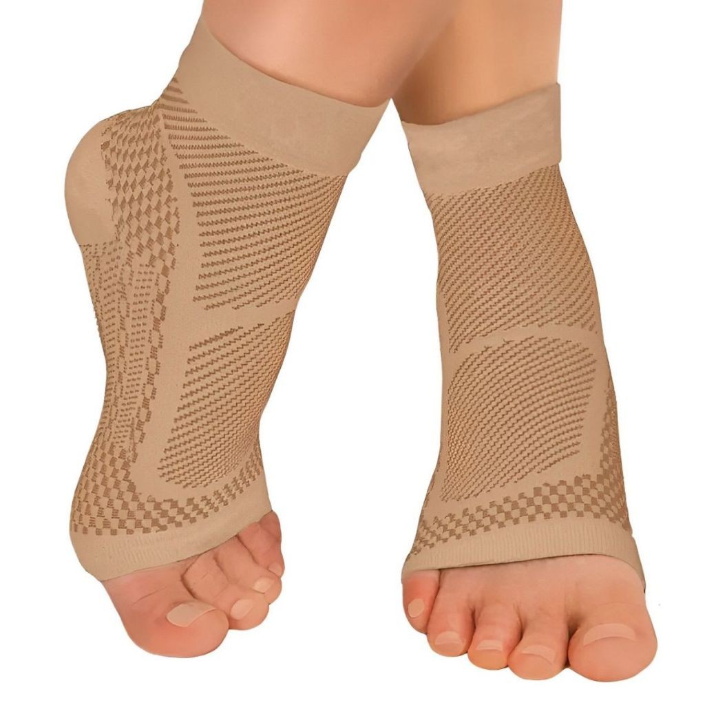 Par de Meia Sem Ponteira Alta Compressão Alívio Dor Inchaço - ORIGINAL OMG