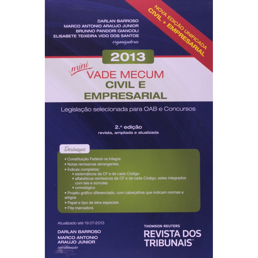 Mini Vade Mecum Civil e Empresarial 2013: Legislação Selecionada Para Oab e Concursos