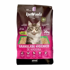Granulado Ipet Woods De Madeira Para Gatos - 20Kg