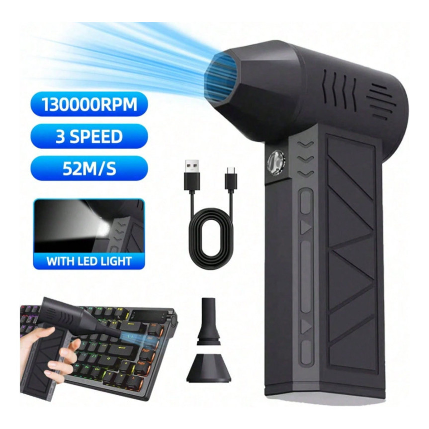 Ventilador Soprador de Ar Portátil Sem Fio 130000RPM – Limpeza de Teclados, Notebooks e Eletrônicos em Oferta na Shopee