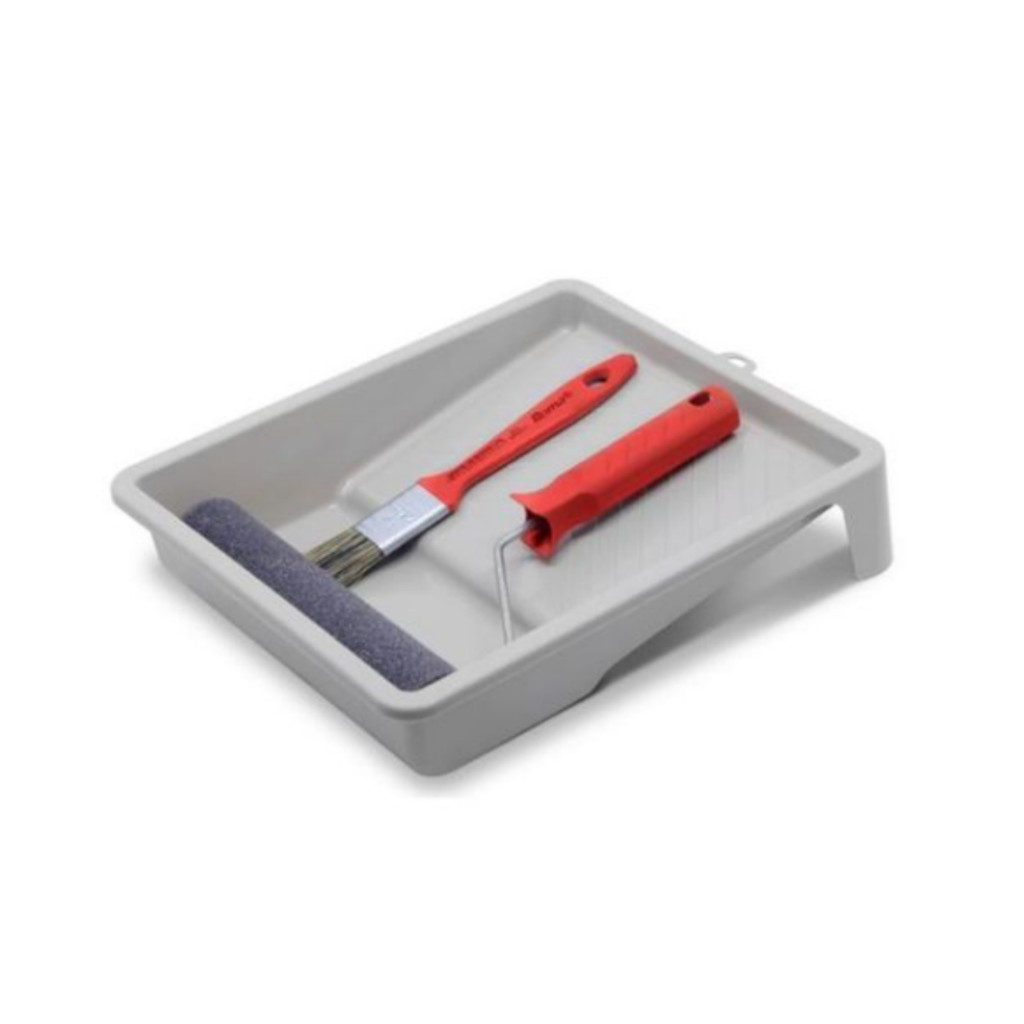 Kit De Pintura c 3 Peças Bandeja Rolo Sintético e Pincel Trincha - Roma em Oferta na Shopee