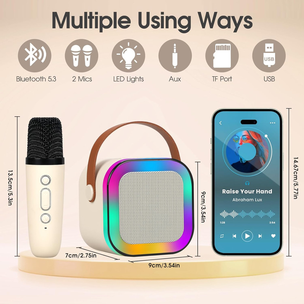 Alto-Falante De Karaokê Sem Fio K12 Com Microfone , Mini Portátil Bluetooth Para De 1/2