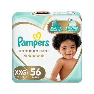 Fralda Pampers Premium Care C/56Un Tamanho Xxg em Oferta na Shopee