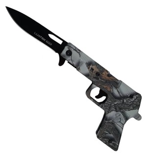 Canivete Inox Pistola Folhagem 20cm SLK-D347 - Luatek
