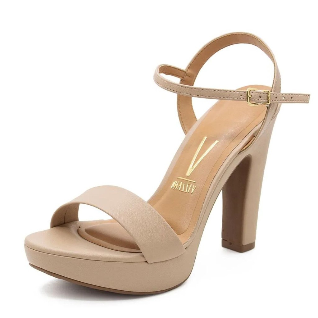 Sandália Feminina Vizzano Plataforma Meia Pata Pelica Bege
