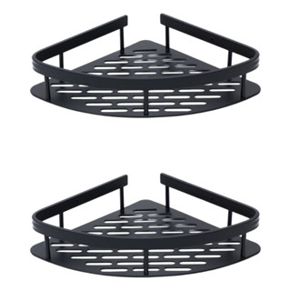 2 Porta Shampoo E Sabonete Suporte De Canto Parede Banheiro Cor Preto em Oferta na Shopee