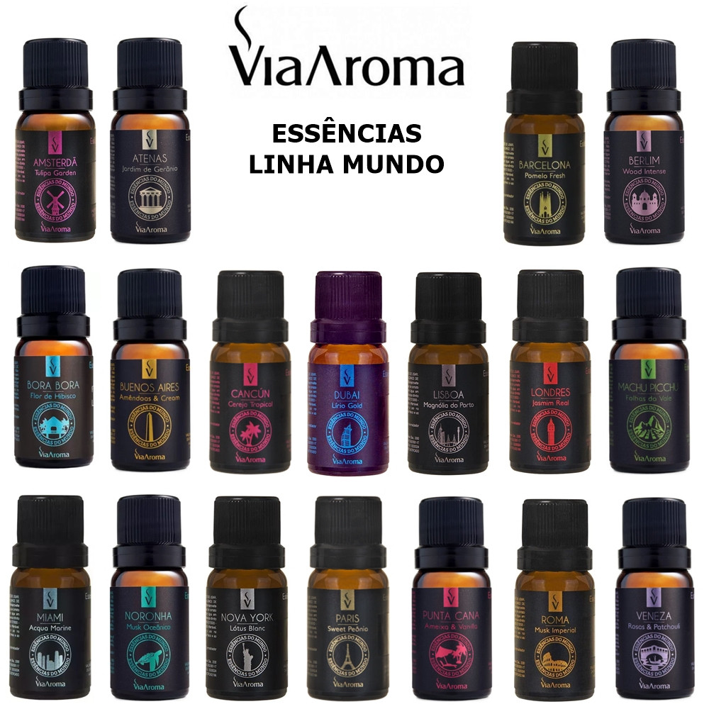 Essência 10ml Para Aromatizador de Ambiente elétrico Via Aroma Linha Mundo Escolha Seu