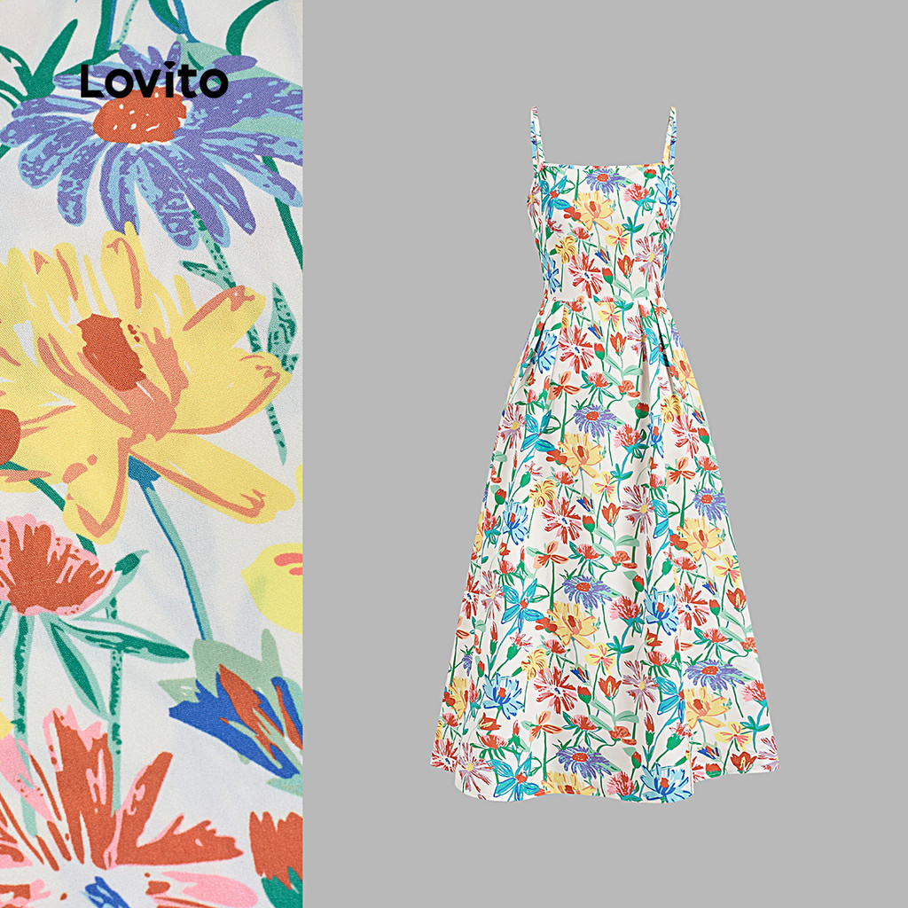 (NEW) Lovito Vestido Elegante com Zíper para Primavera/verão para Mulheres L149LD603 em Oferta na Shopee