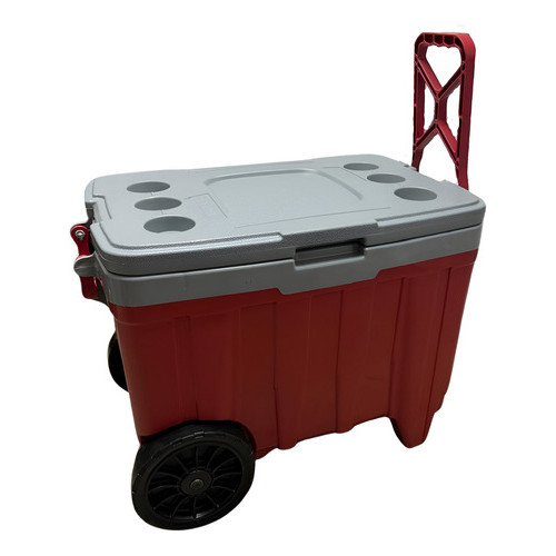 Caixa Termica C/ Rodinha grande 54l Mesa Cooler cabe 74 Lata Pesca Praia
