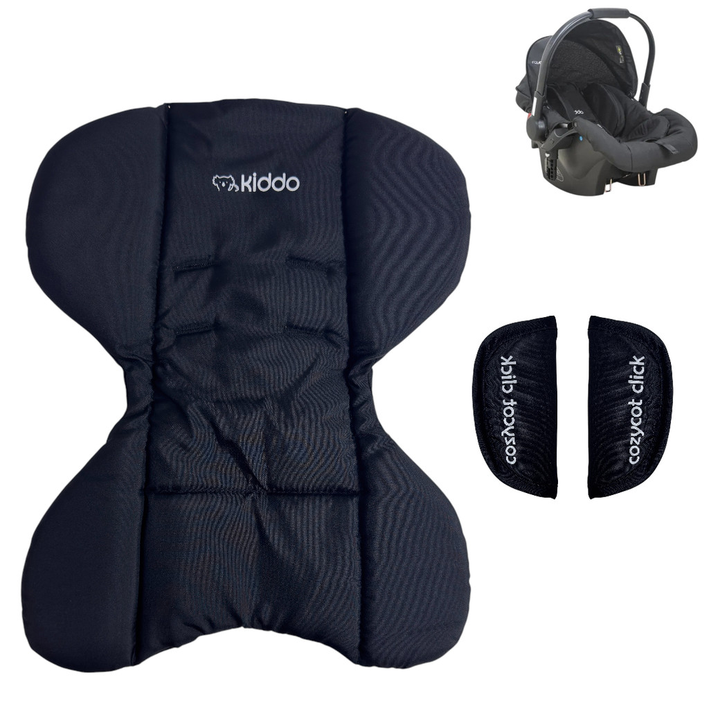 REDUTOR PRETO + PROTETORES DE CINTO PARA BEBE CONFORTO COZYCOT CLICK KIDDO
