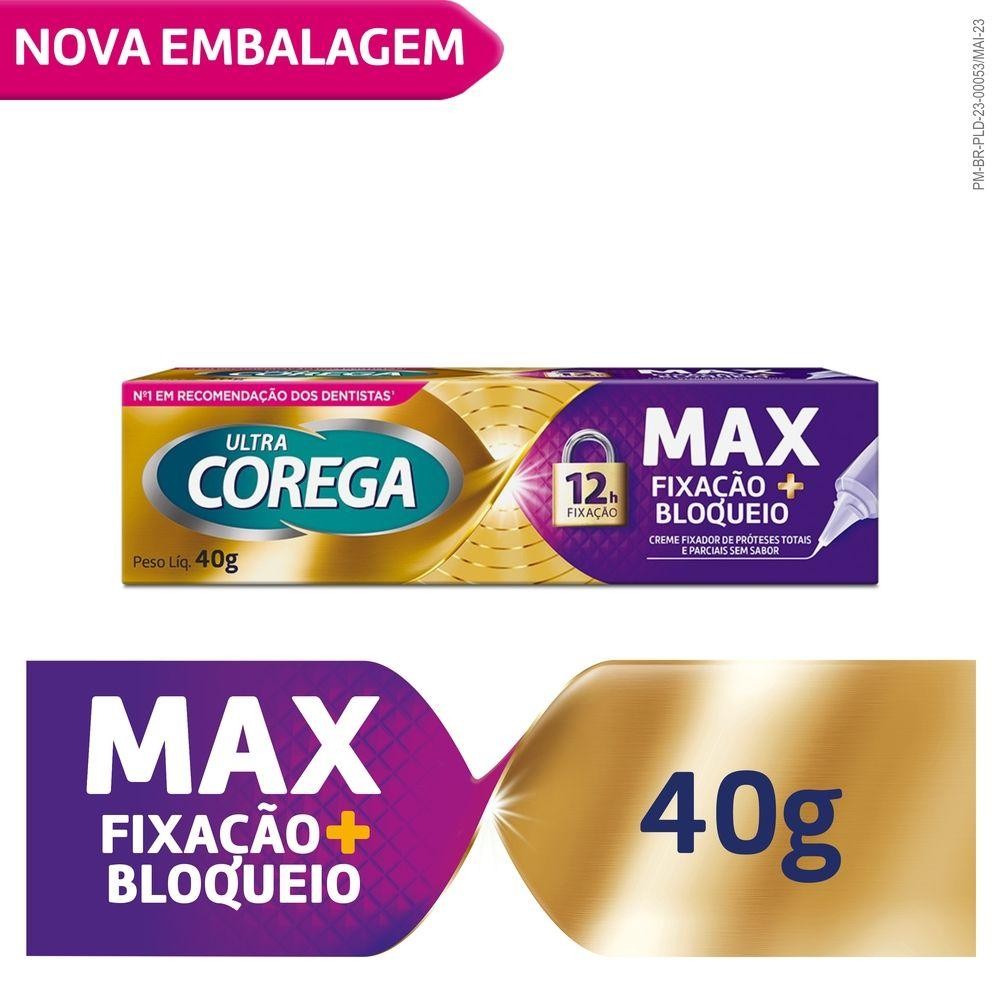 ULTRA COREGA CREME FIXADOR DE DENTADURA COM BICO DE PRECISÃO SEM SABOR 40G