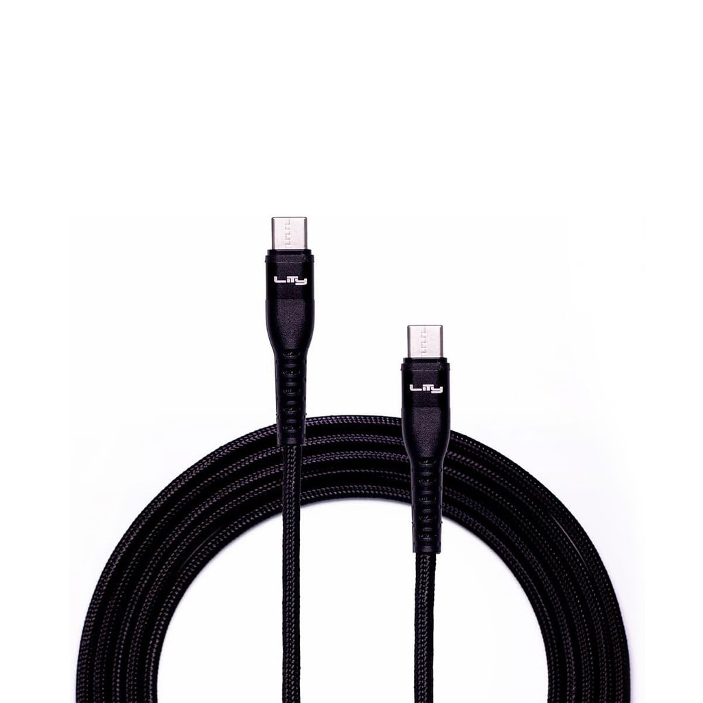 Cabo USB-C para USB-C nylon Preto 2m 100W C13P Lity em Oferta na Shopee