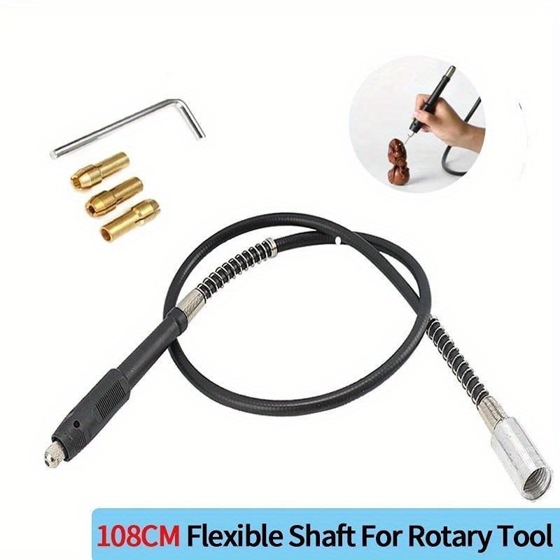 108cm Cabo De Extensão Flexível Eixo Moedor Rotativo Ferramenta Moagem Elétrica Acessórios Gravura