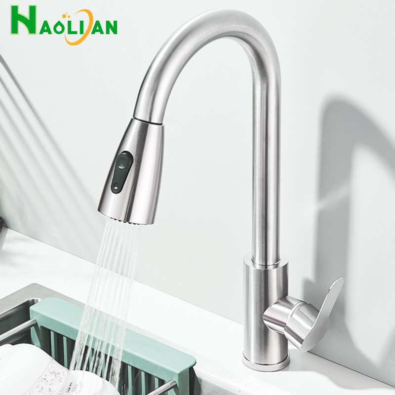 Torneira Gourmet Pian Cozinha Com Extensor Flexível Puxar Spray Misturador Aerador De Aço Inoxidável