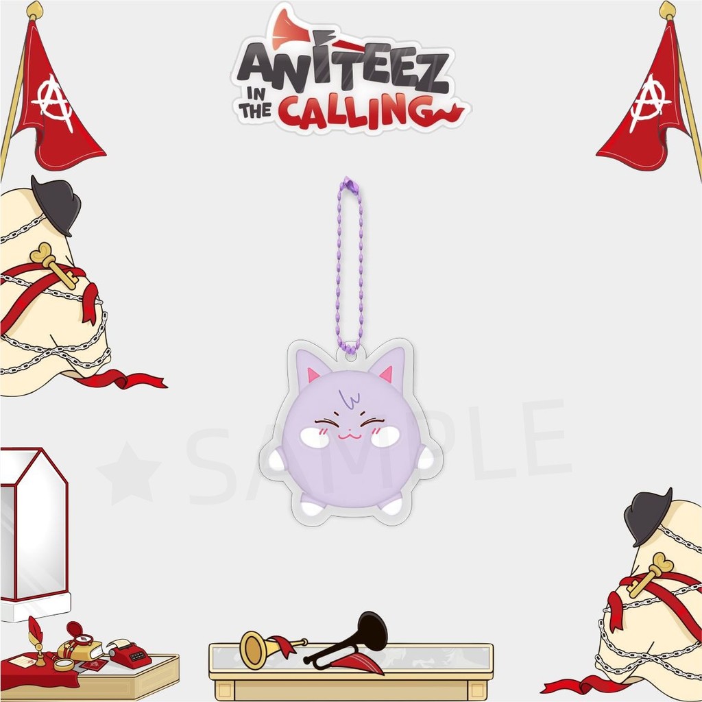 Kpop Idol ATEEZ Cartoon Acrílico Pingente Bolsa Chaveiro Acessório