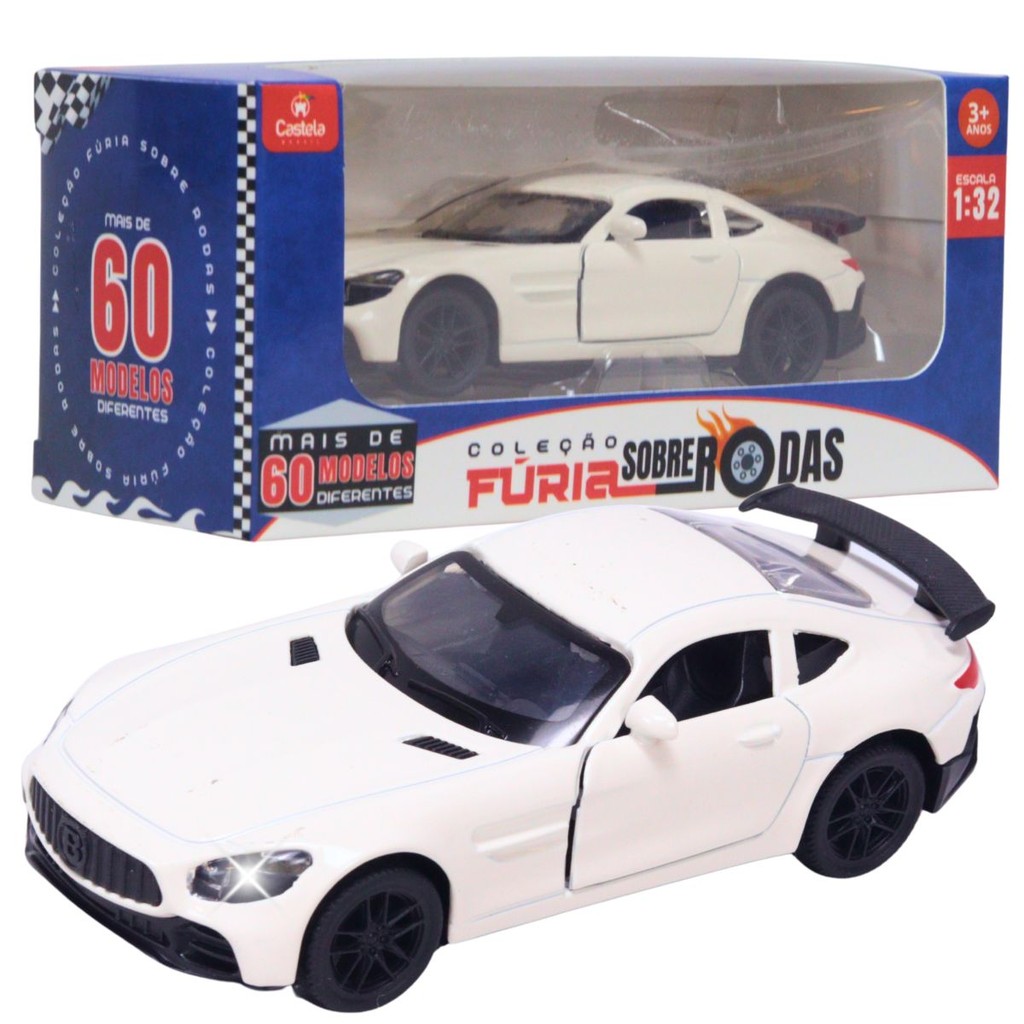 Carrinho Miniatura Branco Pull Back 1:32 C/ Som e Luz - Castela em Oferta na Shopee