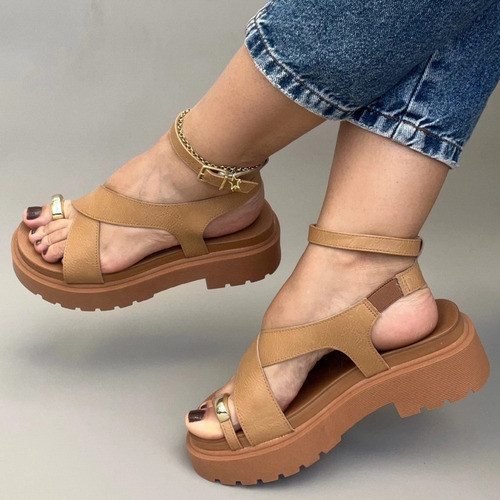 Sandália Plataforma Feminina Vizzano Papete Flatform Tratorada Verão Lançamento Original