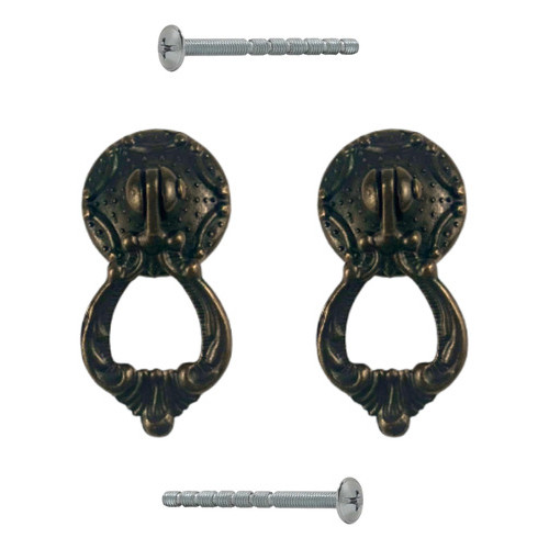 2x Puxador Colonial Luiz Xv Móveis Cristaleira Gaveta Porta Ouro Velho Redondo Alça