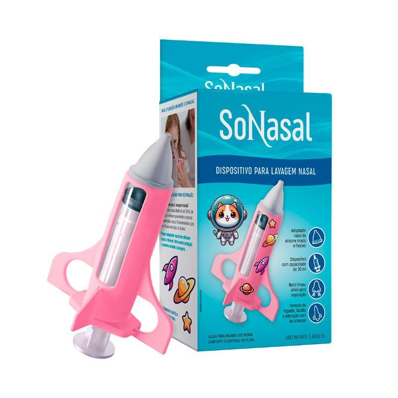 Dispositivo para Lavagem Nasal SoNasal Infantil Rosa 1 Unidade em Oferta na Shopee