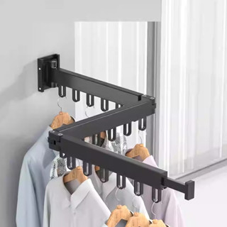 Varal Dobrável de Parede Design Oculto Salva Espaço Haste Reforçada Giratória 360° Ideal para Varandas e Apartamentos em Oferta na Shopee