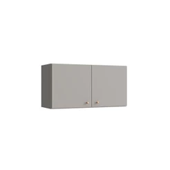 Armário Aéreo para Cozinha 2 Portas 80 Cm Valência Cinza Claro 100% MDF Casamia