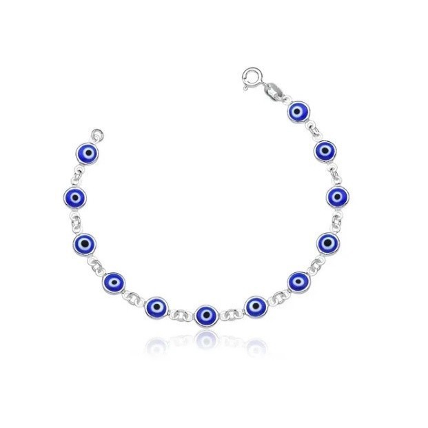 Bracelete Pulseira Olho Grego Azul Pulseira Aço inox