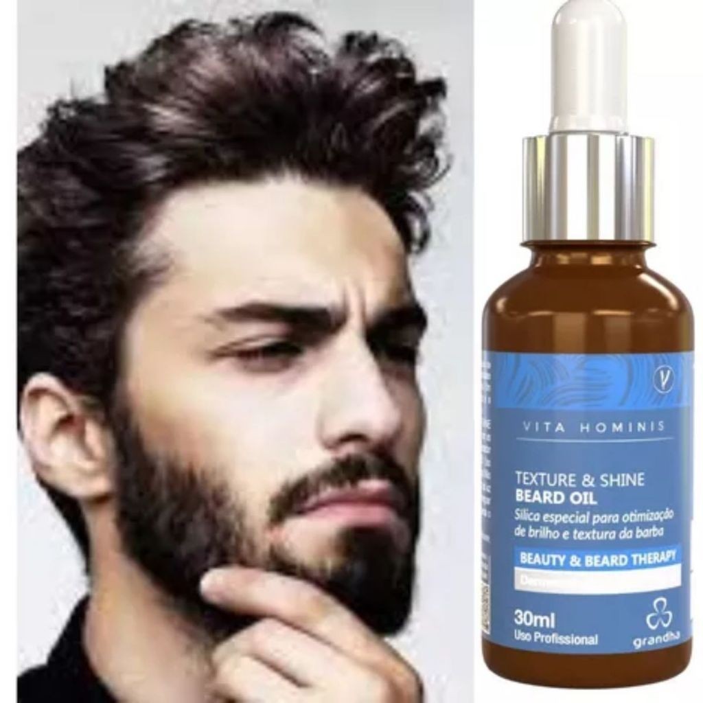 Óleo Para Barba Vita Hominis Texture Shine Beard Oil Grandha em Oferta na Shopee
