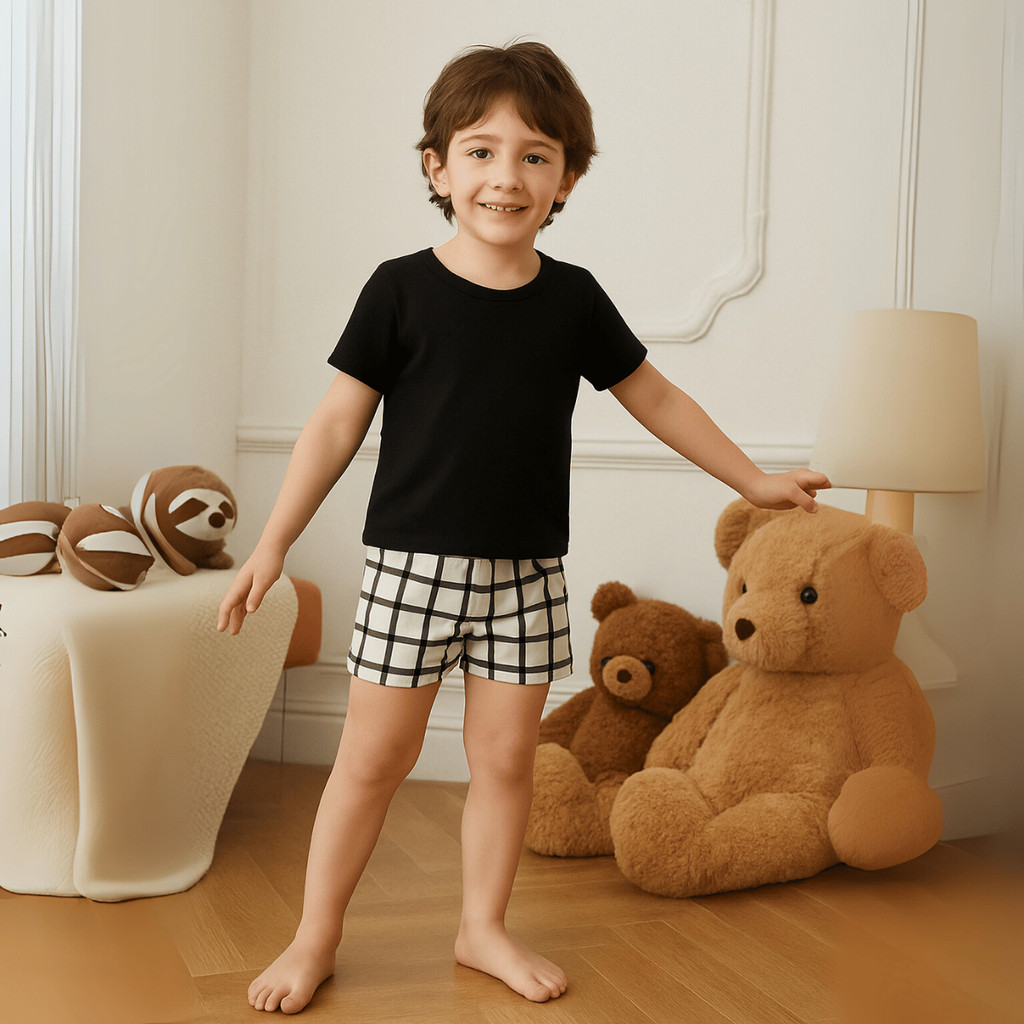 Pijama de Verão Juvenil Menino Masculino Moderno Estiloso